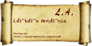 Lökös Antónia névjegykártya